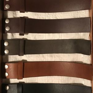 Assorted leather belts without buckles LOT